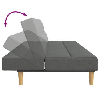 Schlafsofa 2-Sitzer mit Fußhocker Dunkelgrau Stoff