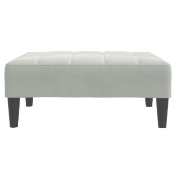 Schlafsofa 2-Sitzer mit Fußhocker Hellgrau Samt