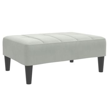 Schlafsofa 2-Sitzer mit Fußhocker Hellgrau Samt