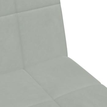 Schlafsofa 2-Sitzer mit Fußhocker Hellgrau Samt