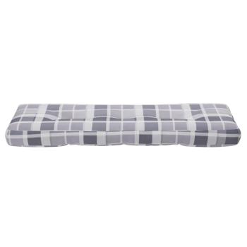 ARDEBO.de - Palettenkissen Grau Karomuster 120x40x12 cm Stoff