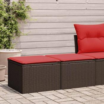 ARDEBO.de - 2-tlg. Garten-Sofagarnitur mit Kissen Braun Poly Rattan Akazie
