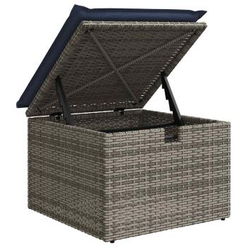 4-tlg. Garten-Sofagarnitur mit Kissen Grau Poly Rattan
