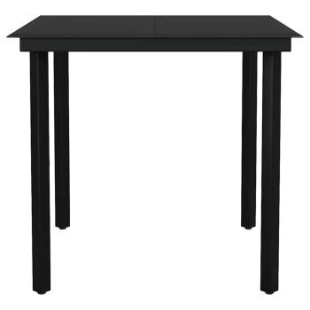 5-teiliges Garten-Esszimmerset aus schwarzem Polyrattanglas