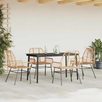 5-teiliges Garten-Esszimmerset Braunes Polyrattanglas