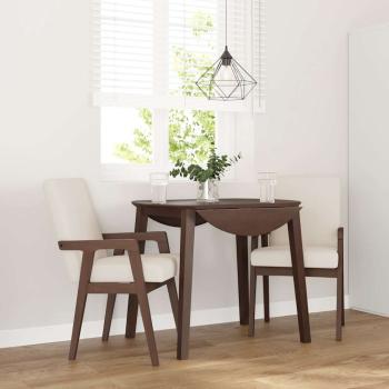 ARDEBO.de - Esszimmerstühle mit Kissen 2 Stk. Braun Massivholz Gummibaum