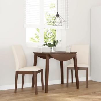 ARDEBO.de - Esszimmerstühle mit Kissen 2 Stk. Braun Massivholz Gummibaum