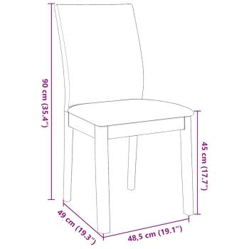 Esszimmerstühle mit Kissen 2 Stk. Braun Massivholz Gummibaum