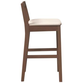 Barhocker mit Kissen 2 Stk. Braun Massivholz Gummibaum