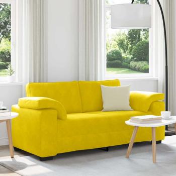 ARDEBO.de - Zweisitzer-Sofa Gelb 140 cm Samt