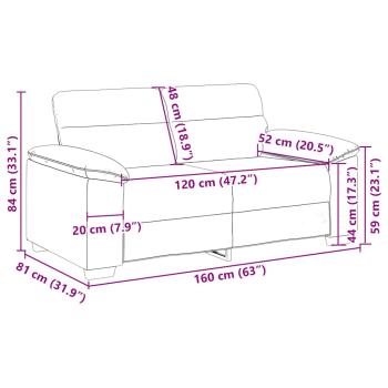 2-Sitzer-Sofa Braun 120 cm Stoff