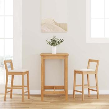 ARDEBO.de - Barhocker mit Kissen 2 Stk. Natur Massivholz Gummibaum
