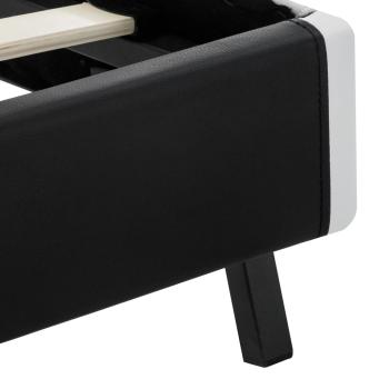 Bettgestell mit LED Schwarz Kunstleder 90x200 cm