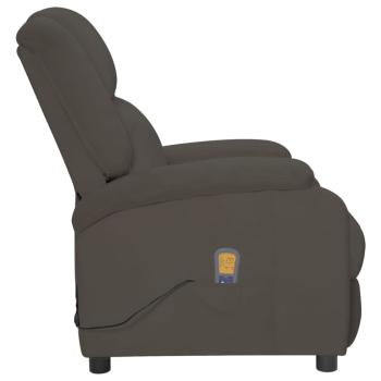 Massagesessel Elektrisch Dunkelgrau Samt