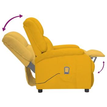 Elektrischer Massagesessel Gelb Samt