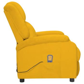Elektrischer Massagesessel Gelb Samt