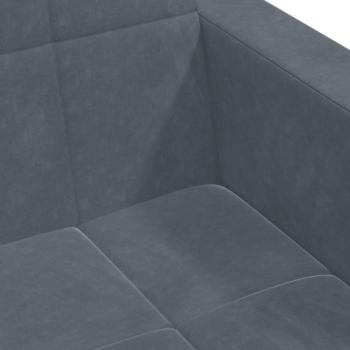 Schlafsofa 2-Sitzer mit Fußhocker Dunkelgrau Samt