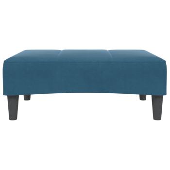 Schlafsofa 2-Sitzer mit Fußhocker Blau Samt