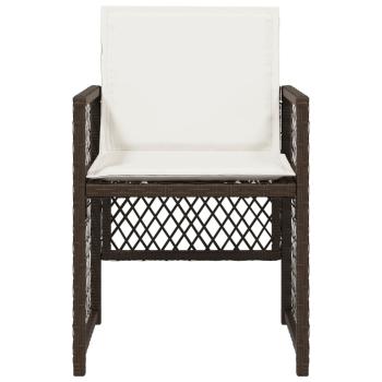 Gartenstühle mit Kissen 4 Stk. Braun Poly Rattan