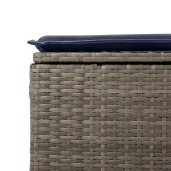 11-tlg. Garten-Sofagarnitur mit Kissen Grau Poly Rattan Akazie