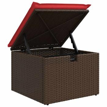 4-tlg. Garten-Sofagarnitur mit Kissen Braun Poly Rattan