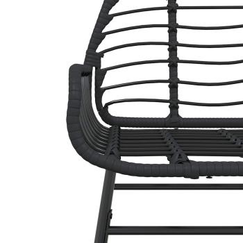 7-teiliges Garten-Esszimmerset aus schwarzem Polyrattanglas