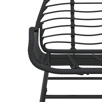 7-teiliges Garten-Esszimmerset aus schwarzem Polyrattanglas