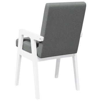 Esszimmerstühle mit Kissen 2 Stk. Weiß Massivholz Gummibaum