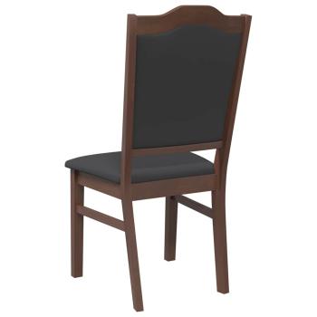 Esszimmerstühle mit Kissen 2 Stk. Braun Massivholz Gummibaum