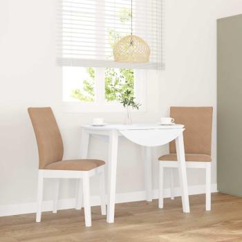 ARDEBO.de - Esszimmerstühle mit Kissen 2 Stk. Weiß Massivholz Gummibaum