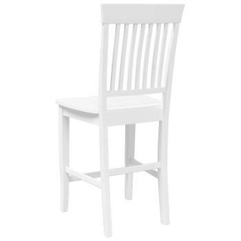 Barhocker 2 Stk. Weiß Massivholz Gummibaum