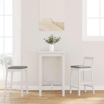 ARDEBO.de - Barhocker mit Kissen 2 Stk. Weiß Massivholz Gummibaum