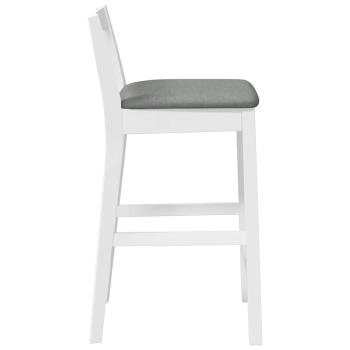 Barhocker mit Kissen 2 Stk. Weiß Massivholz Gummibaum