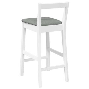 Barhocker mit Kissen 2 Stk. Weiß Massivholz Gummibaum