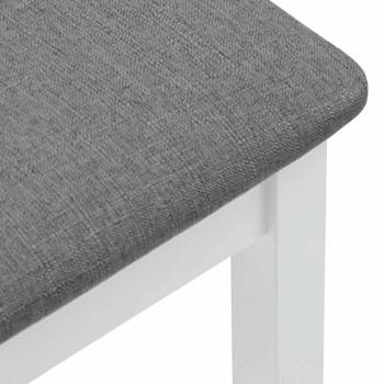 Barhocker mit Kissen 2 Stk. Weiß Massivholz Gummibaum