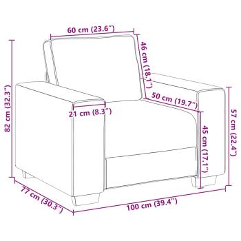 Sessel Hellgelb 60 cm Cordstoff
