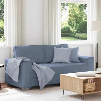 ARDEBO.de - Zweisitzer-Sofa Blau 140 cm Cordstoff