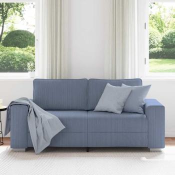Zweisitzer-Sofa Blau 140 cm Cordstoff