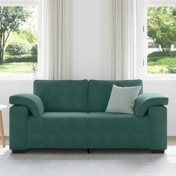 Zweisitzer-Sofa Dunkelgrün 140 cm Samt