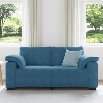Zweisitzer-Sofa Blau 140 cm Samt