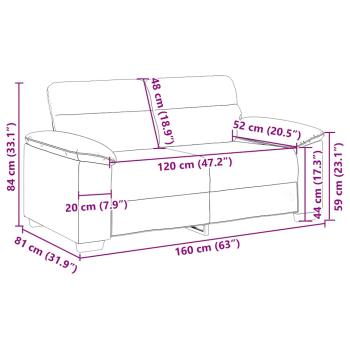2-Sitzer-Sofa Creme 120 cm Stoff
