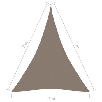 Sonnensegel Oxford-Gewebe Dreieckig 5x7x7 m Taupe