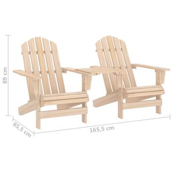 Adirondack-Gartenstühle mit Tisch Massivholz Tanne