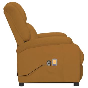 Massagesessel mit Aufstehhilfe Braun Samt