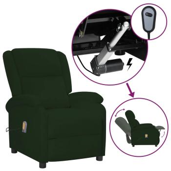 Elektrischer Massagesessel Dunkelgrün Samt