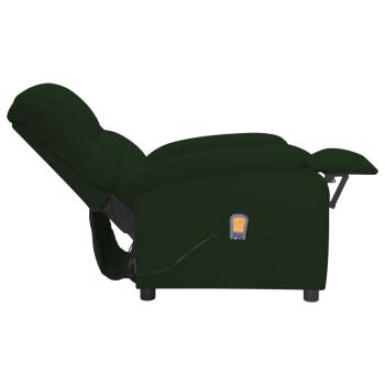 Elektrischer Massagesessel Dunkelgrün Samt