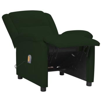 Elektrischer Massagesessel Dunkelgrün Samt