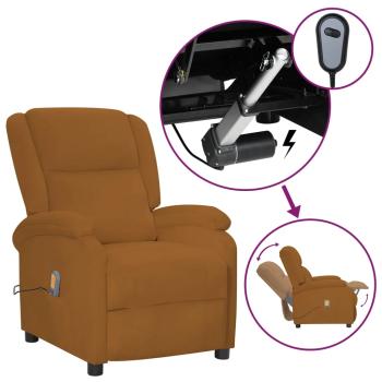 Massagesessel Elektrisch Braun Samt