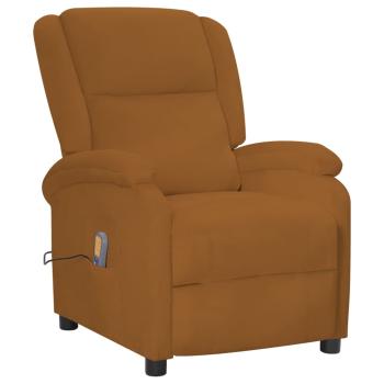 Massagesessel Elektrisch Braun Samt