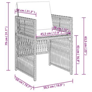 Gartenstühle mit Kissen 4 Stk. Schwarz Poly Rattan